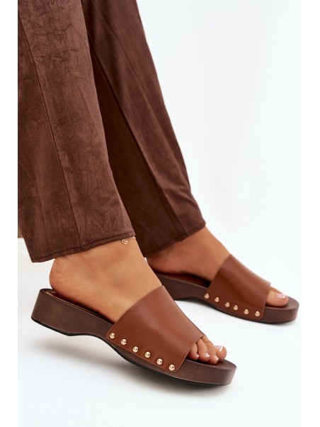 Women's Slides with Buckles Camel Terissa