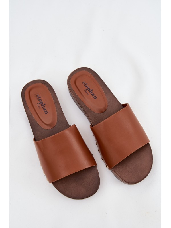 Women's Slides with Buckles Camel Terissa