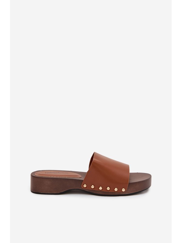 Women's Slides with Buckles Camel Terissa