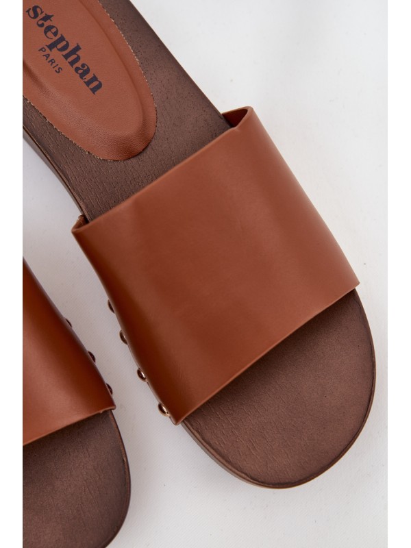 Women's Slides with Buckles Camel Terissa