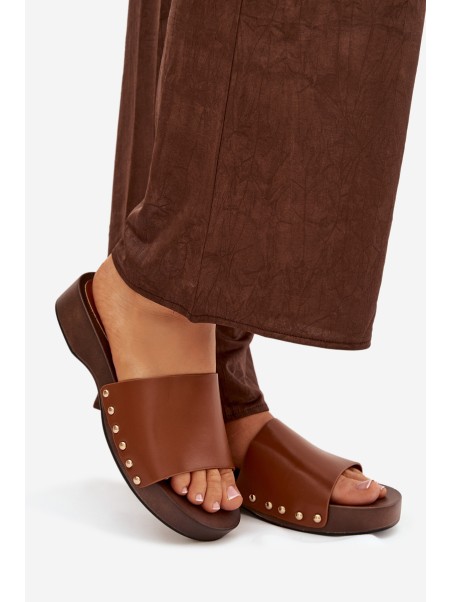 Women's Slides with Buckles Camel Terissa