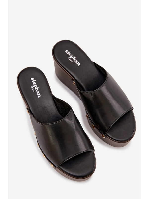 Women's Platform Sandals with Studs Black Mareline