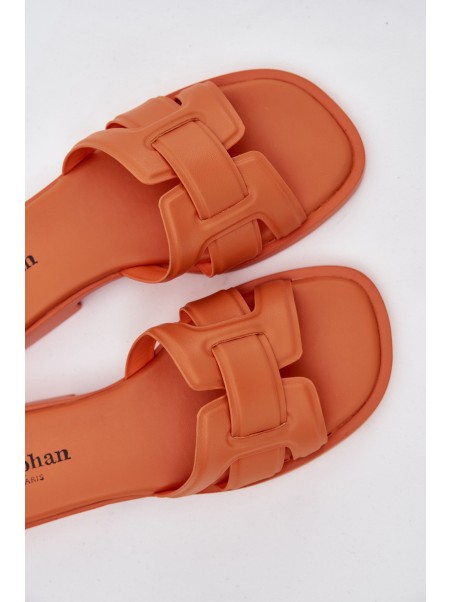 Womens Flat Heel Orange Slippers Lorania