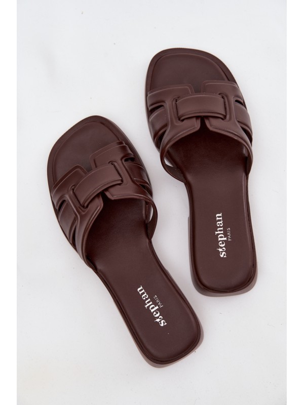 Lorania Chocolate Flat Heel Women's Slippers