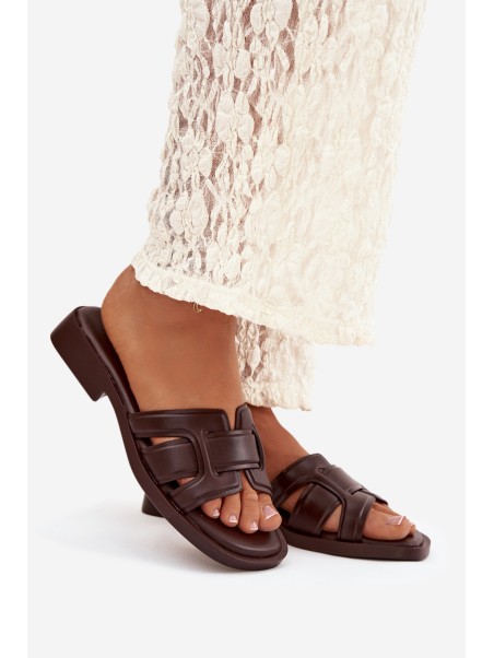 Lorania Chocolate Flat Heel Women's Slippers