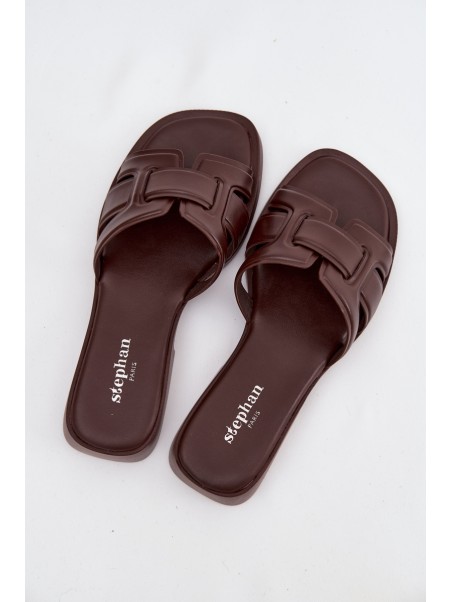 Lorania Chocolate Flat Heel Women's Slippers