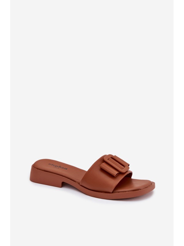 Women's Flat Sandals with Buckle Camel Melivra