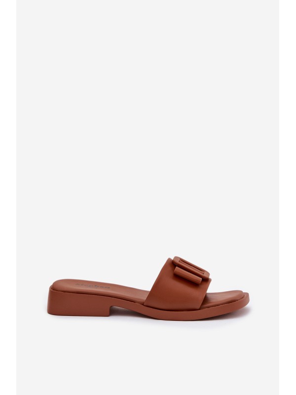 Women's Flat Sandals with Buckle Camel Melivra