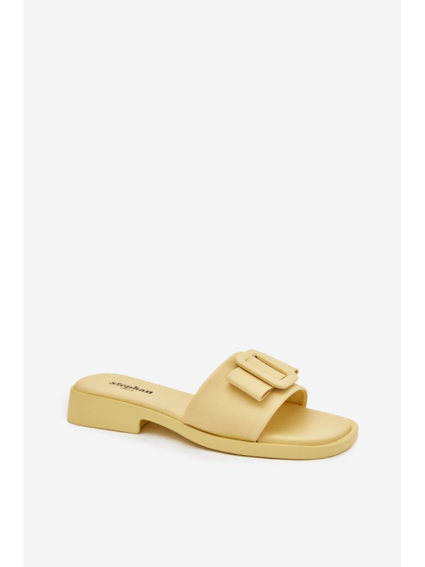 Women's Flat Sandals with Buckle Yellow Melivra