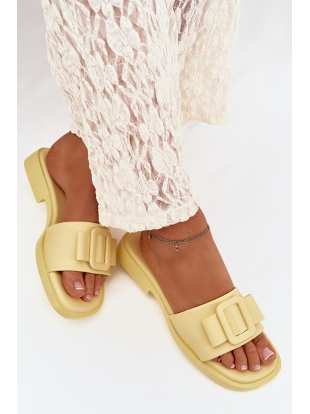 Women's Flat Sandals with Buckle Yellow Melivra