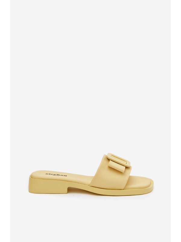 Women's Flat Sandals with Buckle Yellow Melivra
