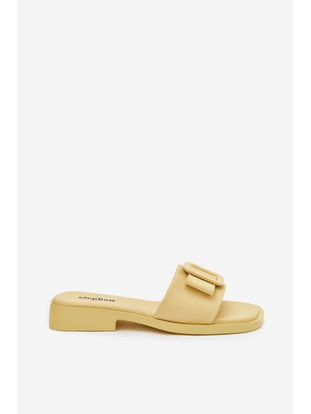 Women's Flat Sandals with Buckle Yellow Melivra