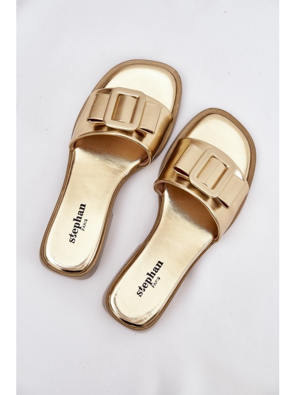 Women's Flat Sandals with Gold Buckle Melivra