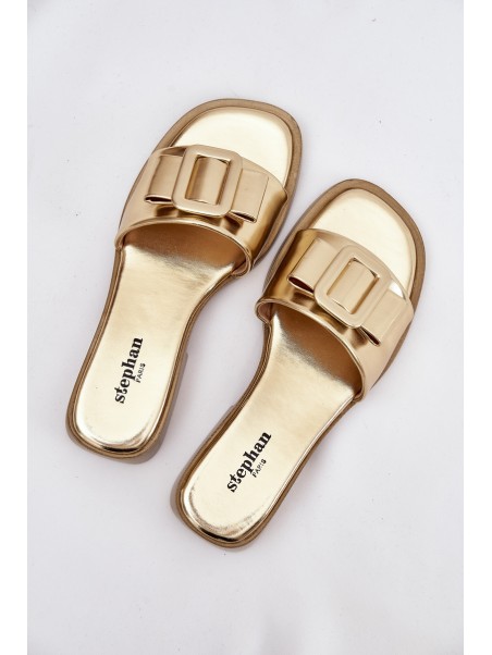Women's Flat Sandals with Gold Buckle Melivra