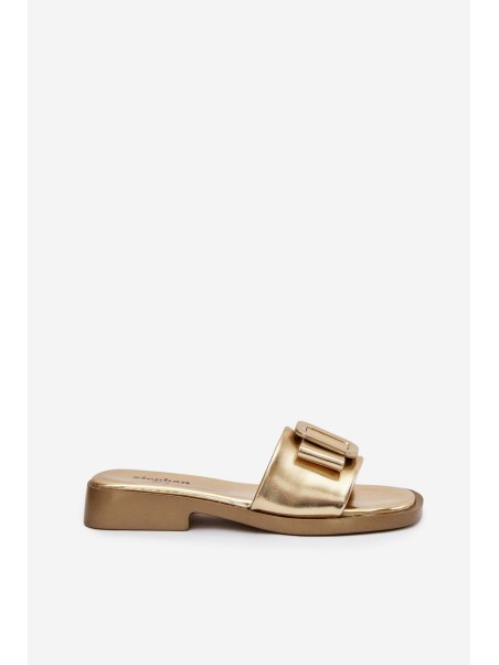Women's Flat Sandals with Gold Buckle Melivra