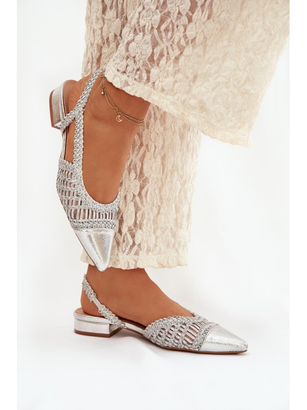 Women's Sandals With Weaving On Block Silver Nivorra