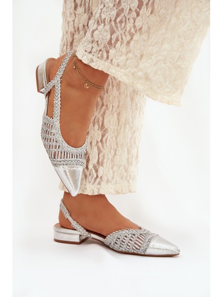 Women's Sandals With Weaving On Block Silver Nivorra