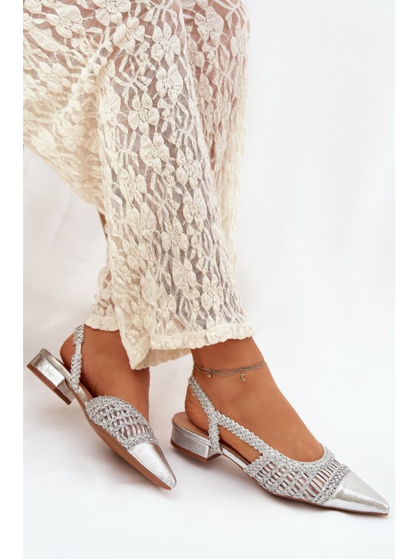 Women's Sandals With Weaving On Block Silver Nivorra