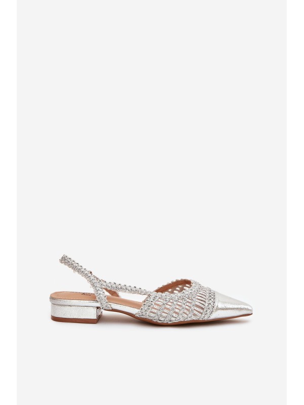 Women's Sandals With Weaving On Block Silver Nivorra