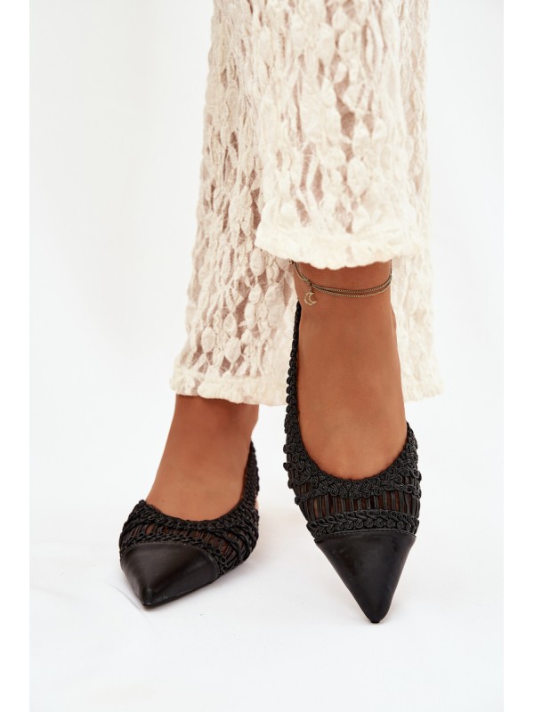 Women's Sandals With Braid On Block Black Nivorra 2