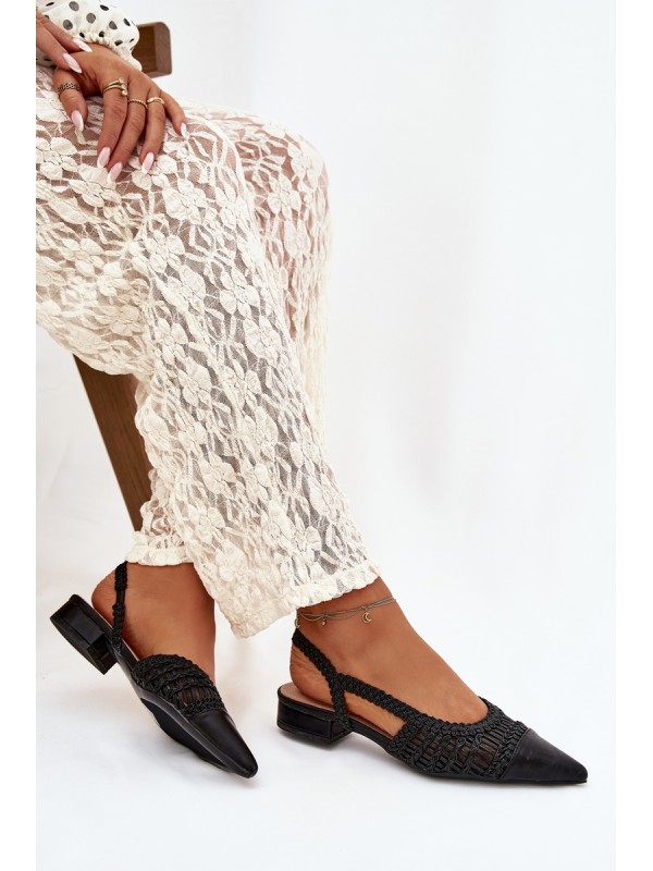 Women's Sandals With Braid On Block Black Nivorra