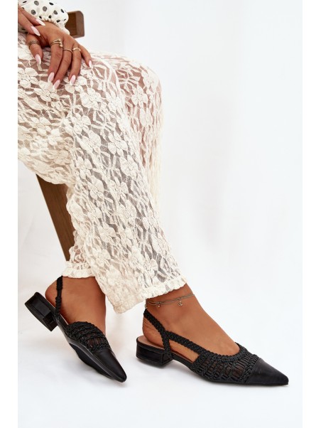 Women's Sandals With Braid On Block Black Nivorra