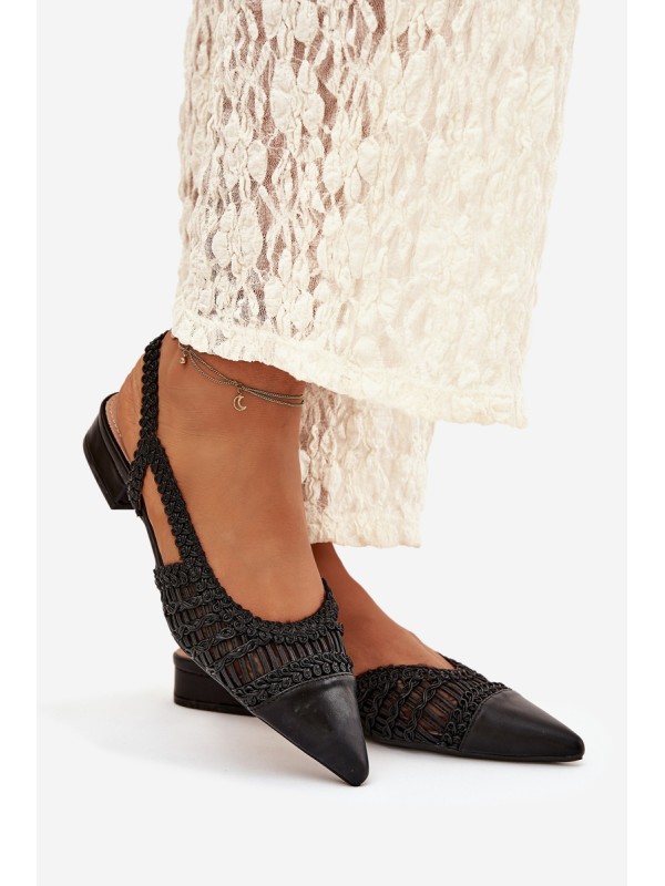 Women's Sandals With Braid On Block Black Nivorra