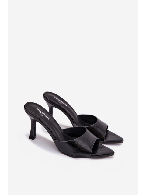 Lacquered Women's Heeled Sandals Black Lirissa