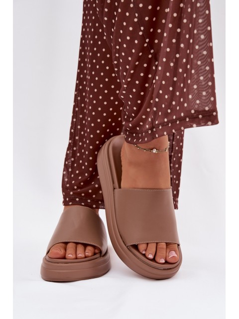 Women's Platform Slides Dark Beige Tanelisse 2