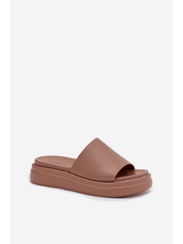Women's Platform Slides Dark Beige Tanelisse