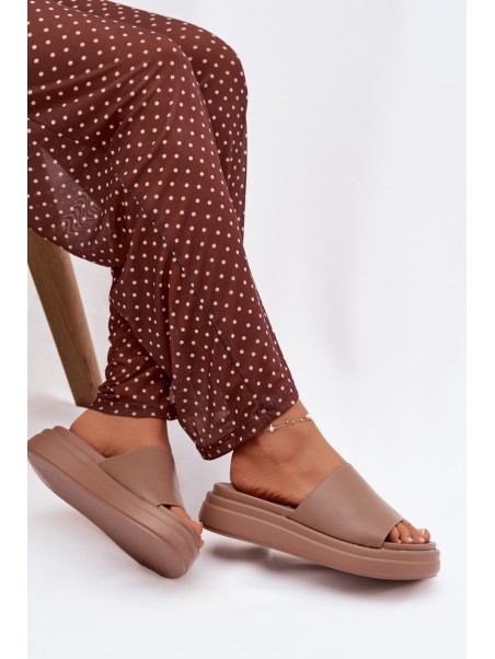 Women's Platform Slides Dark Beige Tanelisse
