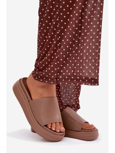Women's Platform Slides Dark Beige Tanelisse