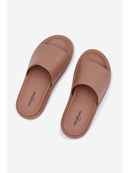 Women's Platform Slides Dark Beige Tanelisse