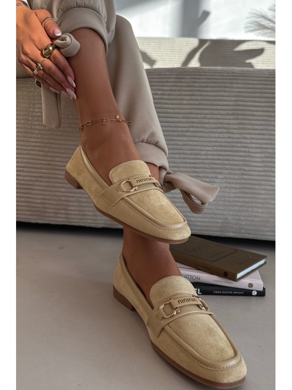 Women s Loafers Moccasins with Decorative Element Yellow Evelora