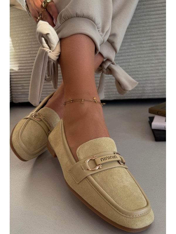 Women s Loafers Moccasins with Decorative Element Yellow Evelora