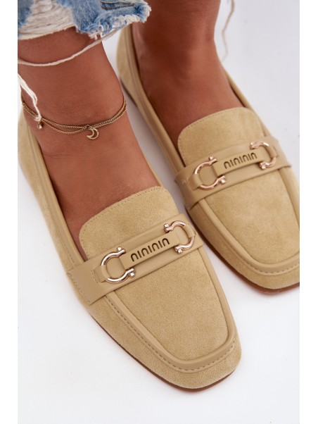 Women s Loafers Moccasins with Decorative Element Yellow Evelora