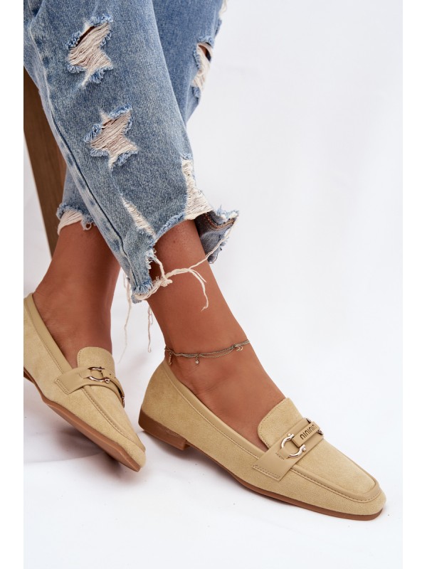 Women s Loafers Moccasins with Decorative Element Yellow Evelora