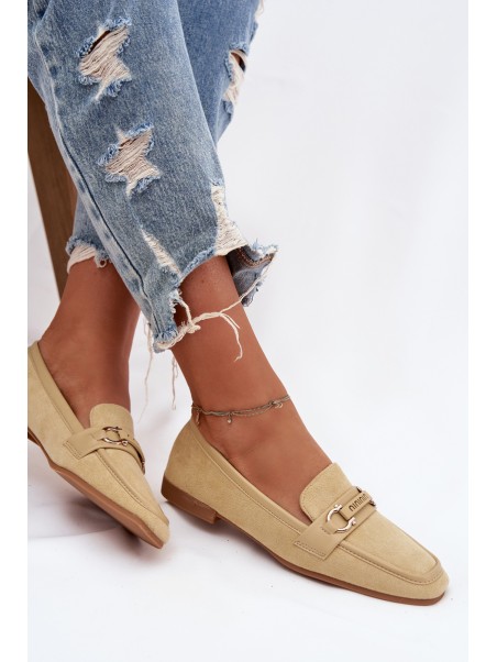 Women s Loafers Moccasins with Decorative Element Yellow Evelora