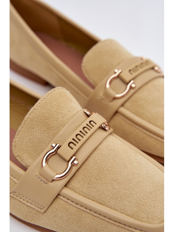 Women s Loafers Moccasins with Decorative Element Yellow Evelora