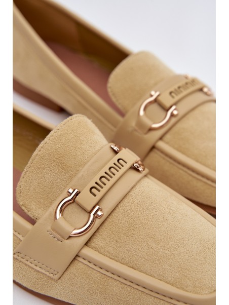 Women s Loafers Moccasins with Decorative Element Yellow Evelora