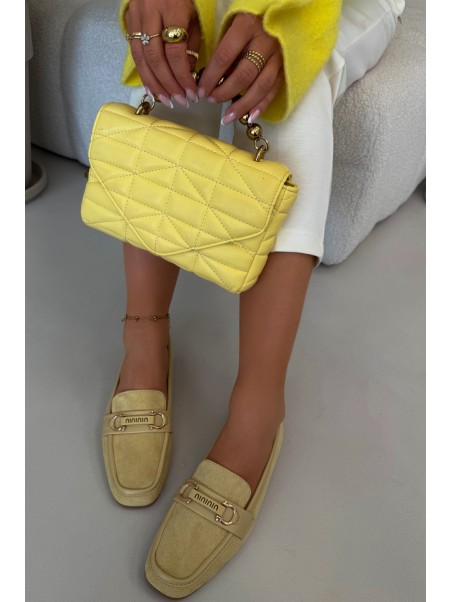 Women s Loafers Moccasins with Decorative Element Yellow Evelora