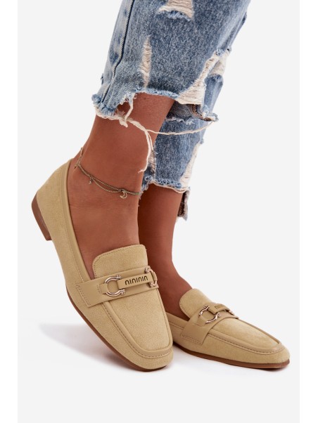 Women s Loafers Moccasins with Decorative Element Yellow Evelora