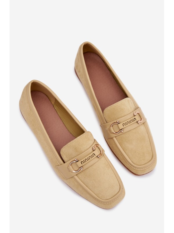 Women s Loafers Moccasins with Decorative Element Yellow Evelora