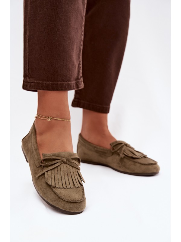 Women's Loafers with Fringes Green Janelisse