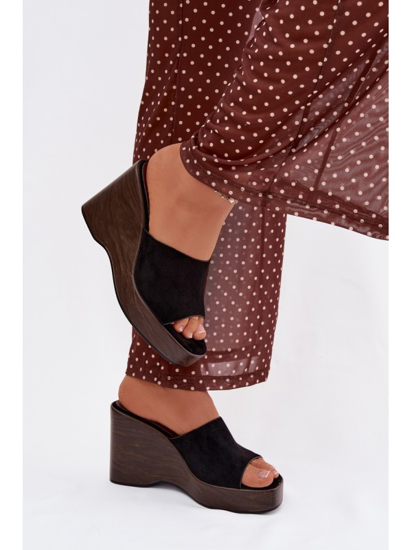 Women's Platform Flip Flops Black Ravelia