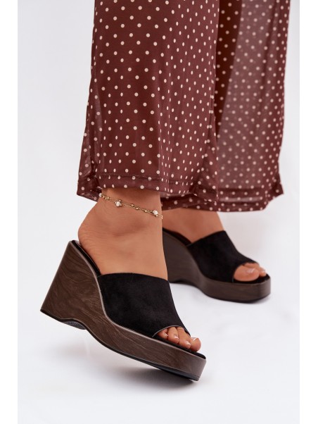 Women's Platform Flip Flops Black Ravelia