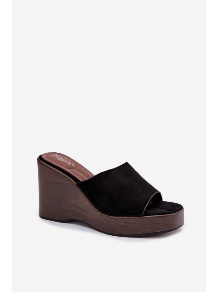 Women's Platform Flip Flops Black Ravelia