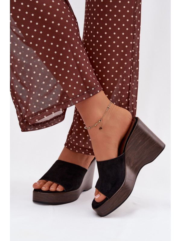 Women's Platform Flip Flops Black Ravelia