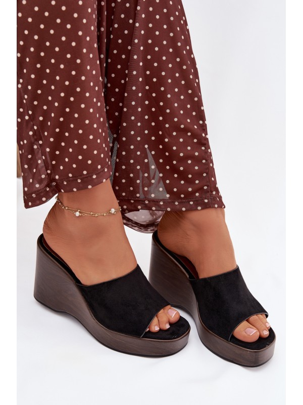 Women's Platform Flip Flops Black Ravelia