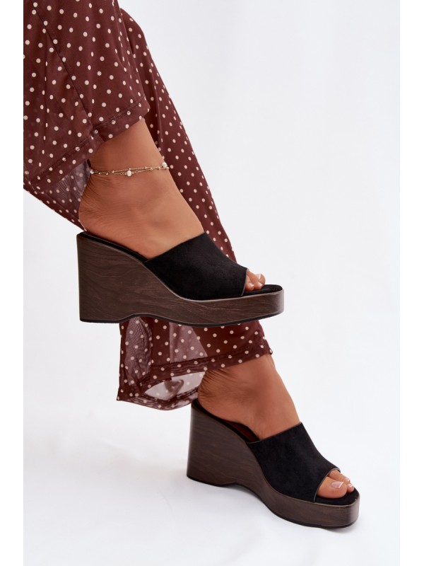 Women's Platform Flip Flops Black Ravelia